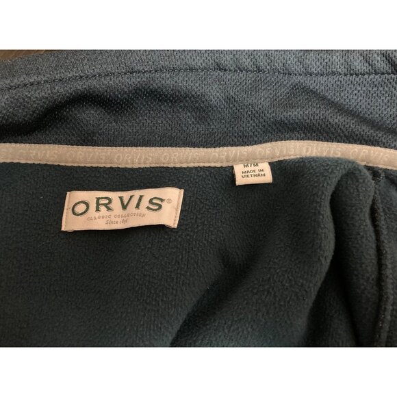 Orvis Men's Medium Full-Zip Blue Jacket With Pockets Contrasting Shoulder Panel - Picture 6 of 8